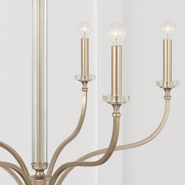 Six Light Chandelier from the Breigh Collection in Brushed Champagne Finish by Capital Lighting