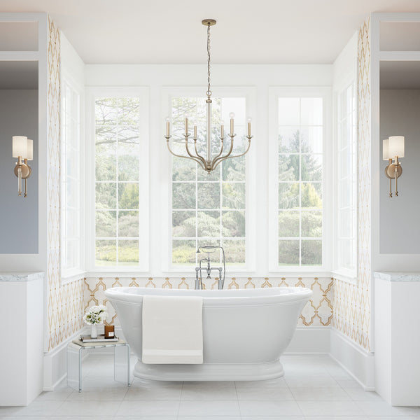 Six Light Chandelier from the Breigh Collection in Brushed Champagne Finish by Capital Lighting