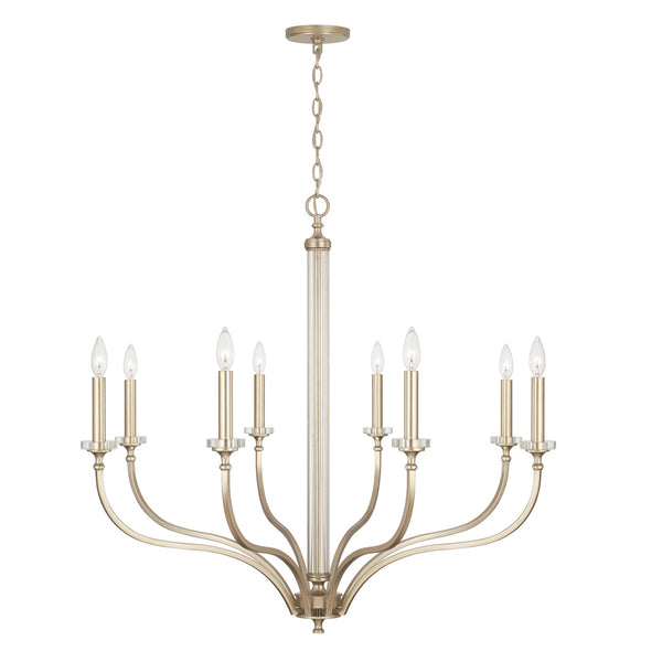 Eight Light Chandelier from the Breigh Collection in Brushed Champagne Finish by Capital Lighting