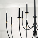 12 Light Chandelier from the Amara Collection in Matte Black with Brass Finish by Capital Lighting