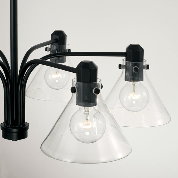 Six Light Chandelier from the Greer Collection in Matte Black Finish by Capital Lighting