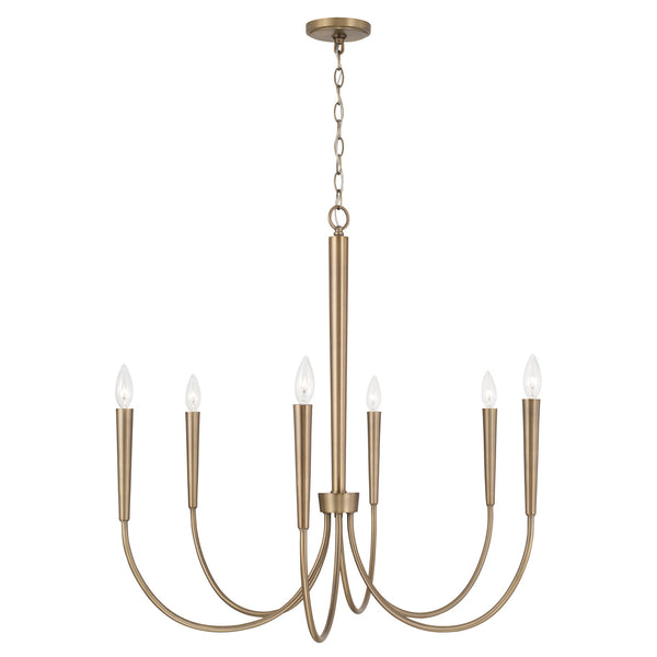 Six Light Chandelier from the Holden Collection in Aged Brass Finish by Capital Lighting