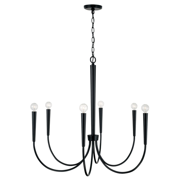 Six Light Chandelier from the Holden Collection in Matte Black Finish by Capital Lighting