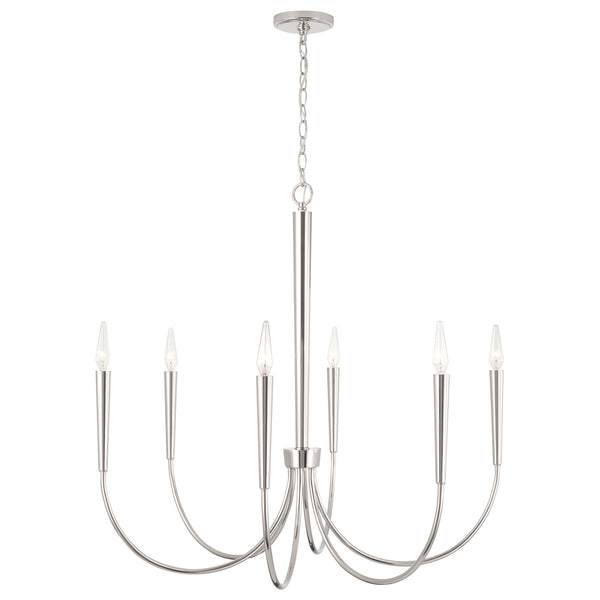 Six Light Chandelier from the Holden Collection in Polished Nickel Finish by Capital Lighting