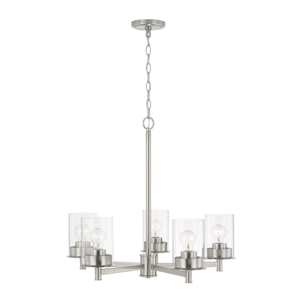 Five Light Chandelier from the Mason Collection in Brushed Nickel Finish by Capital Lighting