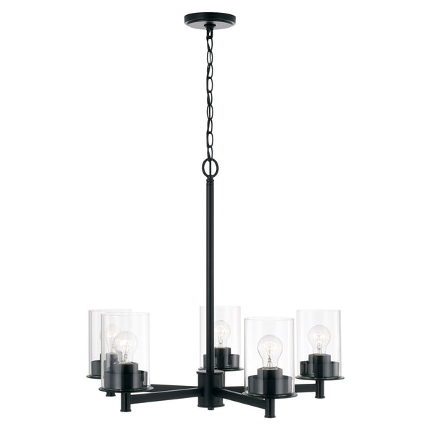 Five Light Chandelier from the Mason Collection in Matte Black Finish by Capital Lighting