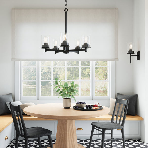 Five Light Chandelier from the Mason Collection in Matte Black Finish by Capital Lighting