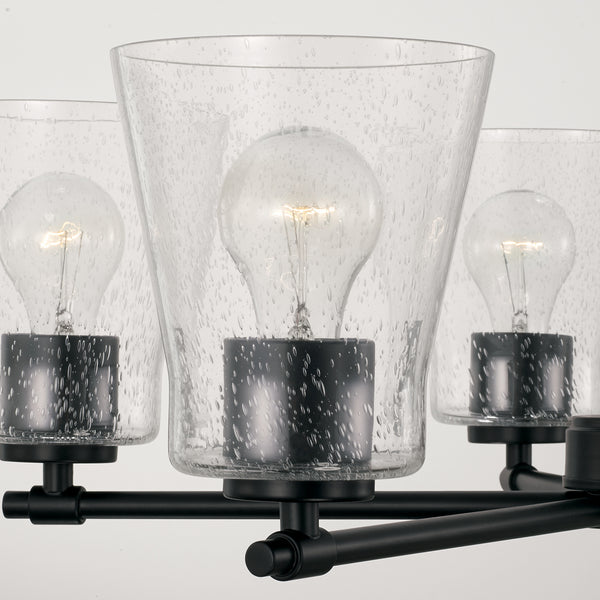 Five Light Chandelier from the Baker Collection in Matte Black Finish by Capital Lighting
