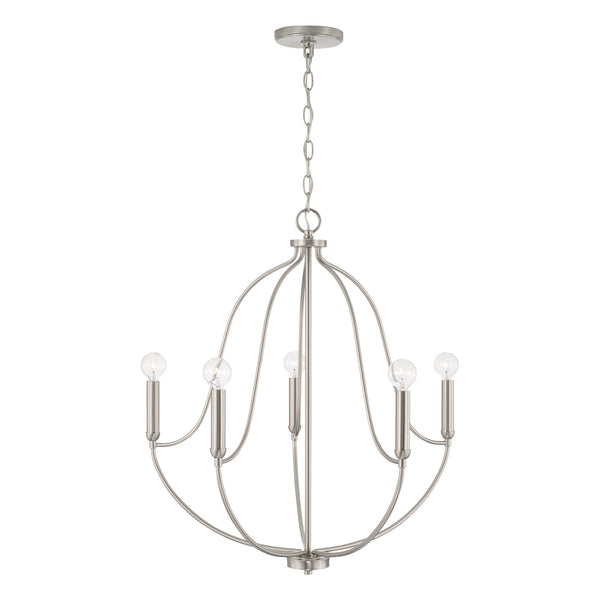 Five Light Chandelier from the Madison Collection in Brushed Nickel Finish by Capital Lighting