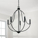 Five Light Chandelier from the Madison Collection in Matte Black Finish by Capital Lighting