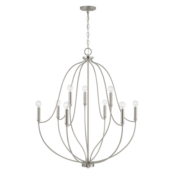 Nine Light Chandelier from the Madison Collection in Brushed Nickel Finish by Capital Lighting