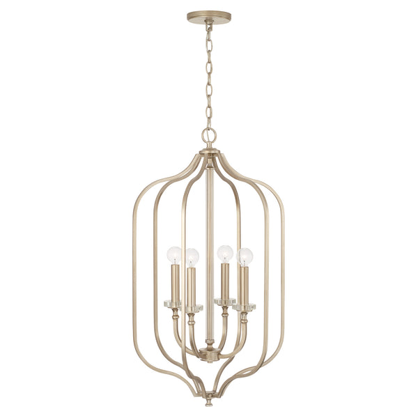 Four Light Foyer Pendant from the Breigh Collection in Brushed Champagne Finish by Capital Lighting