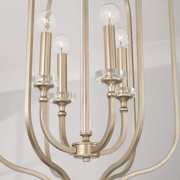 Four Light Foyer Pendant from the Breigh Collection in Brushed Champagne Finish by Capital Lighting