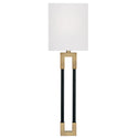 One Light Wall Sconce from the Bleeker Collection in Aged Brass and Black Finish by Capital Lighting