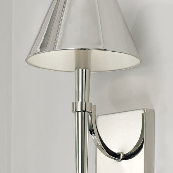 One Light Wall Sconce from the Holden Collection in Polished Nickel Finish by Capital Lighting