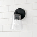 One Light Wall Sconce from the Baker Collection in Matte Black Finish by Capital Lighting