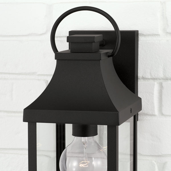 One Light Outdoor Wall Lantern from the Bradford Collection in Black Finish by Capital Lighting