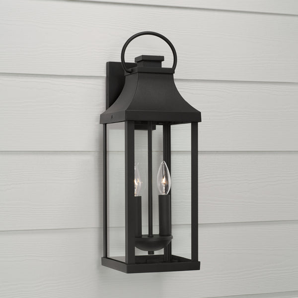 Two Light Outdoor Wall Lantern from the Bradford Collection in Black Finish by Capital Lighting