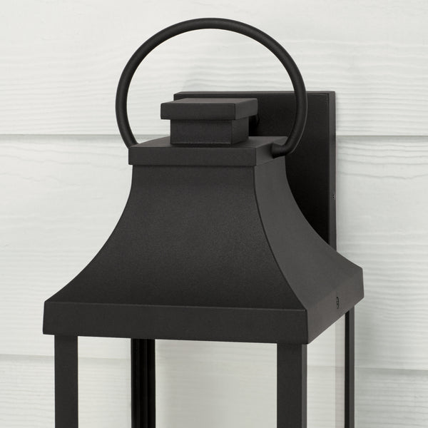 One Light Outdoor Wall Lantern from the Bradford Collection in Black Finish by Capital Lighting
