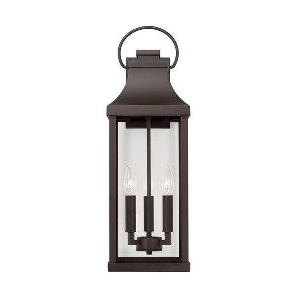 Three Light Outdoor Wall Lantern from the Bradford Collection in Oiled Bronze Finish by Capital Lighting