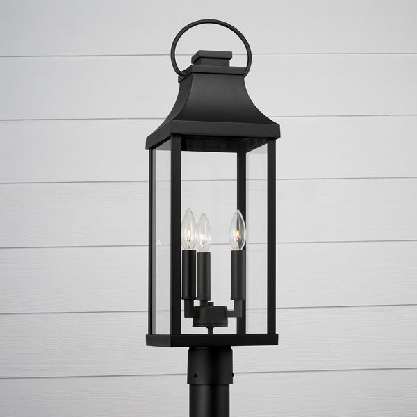 Three Light Outdoor Post Lantern from the Bradford Collection in Black Finish by Capital Lighting