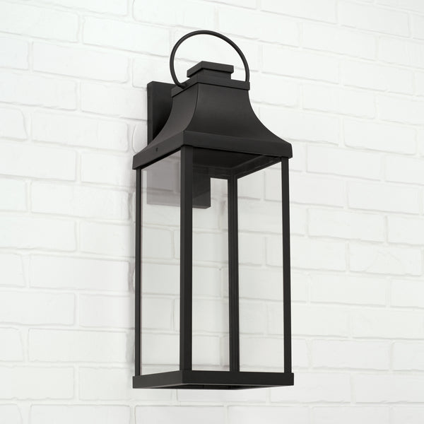 One Light Outdoor Wall Lantern from the Bradford Collection in Black Finish by Capital Lighting