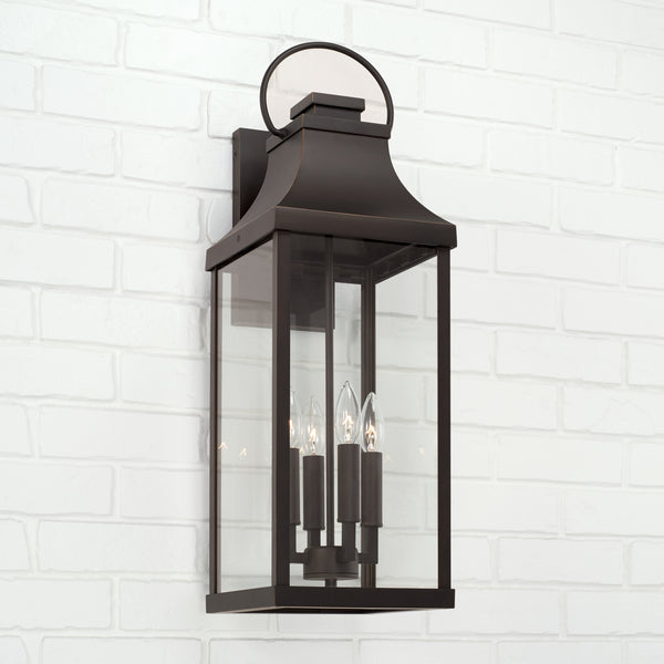 Four Light Outdoor Wall Lantern from the Bradford Collection in Oiled Bronze Finish by Capital Lighting