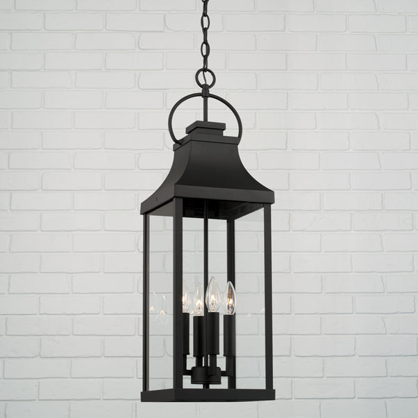 Four Light Outdoor Hanging Lantern from the Bradford Collection in Black Finish by Capital Lighting