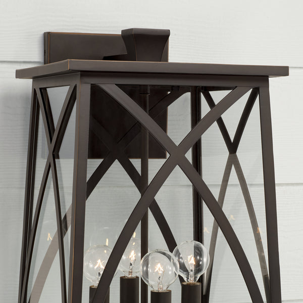 Four Light Outdoor Wall Lantern from the Marshall Collection in Oiled Bronze Finish by Capital Lighting