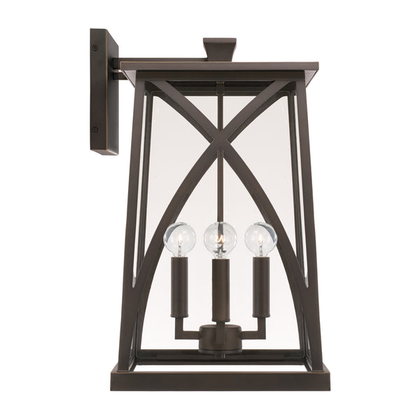 Four Light Outdoor Wall Lantern from the Marshall Collection in Oiled Bronze Finish by Capital Lighting