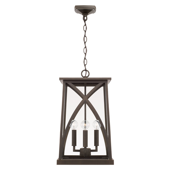 Four Light Outdoor Hanging Lantern from the Marshall Collection in Oiled Bronze Finish by Capital Lighting