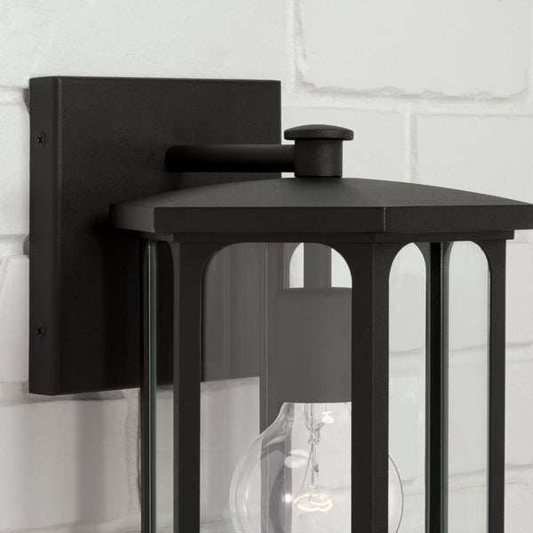 One Light Outdoor Wall Lantern from the Walton Collection in Black Finish by Capital Lighting