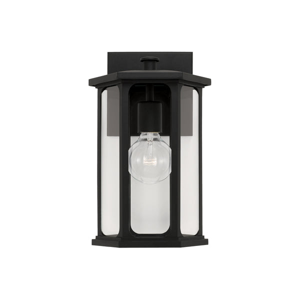 One Light Outdoor Wall Lantern from the Walton Collection in Black Finish by Capital Lighting