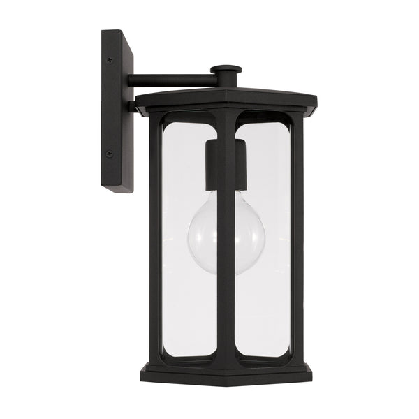 One Light Outdoor Wall Lantern from the Walton Collection in Black Finish by Capital Lighting