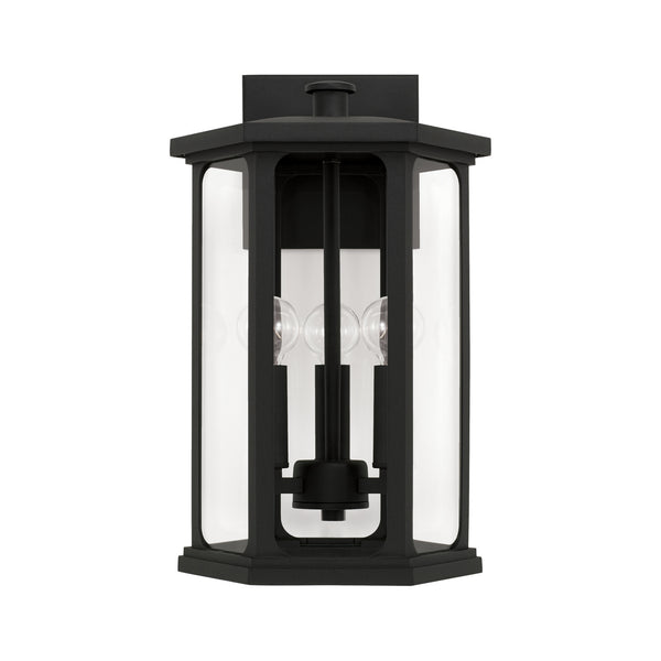Three Light Outdoor Wall Lantern from the Walton Collection in Black Finish by Capital Lighting