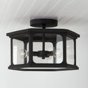 Three Light Outdoor Semi-Flush Mount from the Walton Collection in Black Finish by Capital Lighting