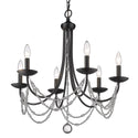 Six Light Chandelier from the Mirabella BLK Collection in Matte Black Finish by Golden