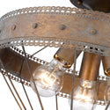 Three Light Semi-Flush Mount from the Ferris CP Collection in Copper Patina Finish by Golden
