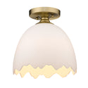 One Light Semi-Flush Mount from the Brinkley Collection in Brushed Champagne Bronze Finish by Golden