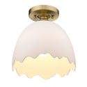 One Light Semi-Flush Mount from the Brinkley Collection in Brushed Champagne Bronze Finish by Golden