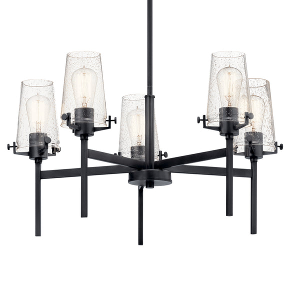 Five Light Chandelier from the Alton Collection in Black Finish by Kichler
