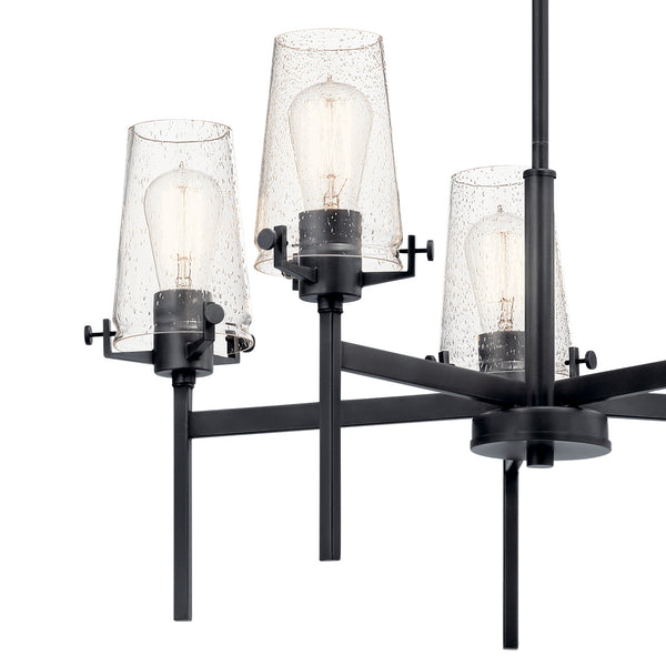 Five Light Chandelier from the Alton Collection in Black Finish by Kichler