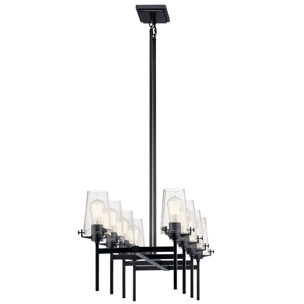 Eight Light Linear Chandelier from the Alton Collection in Black Finish by Kichler