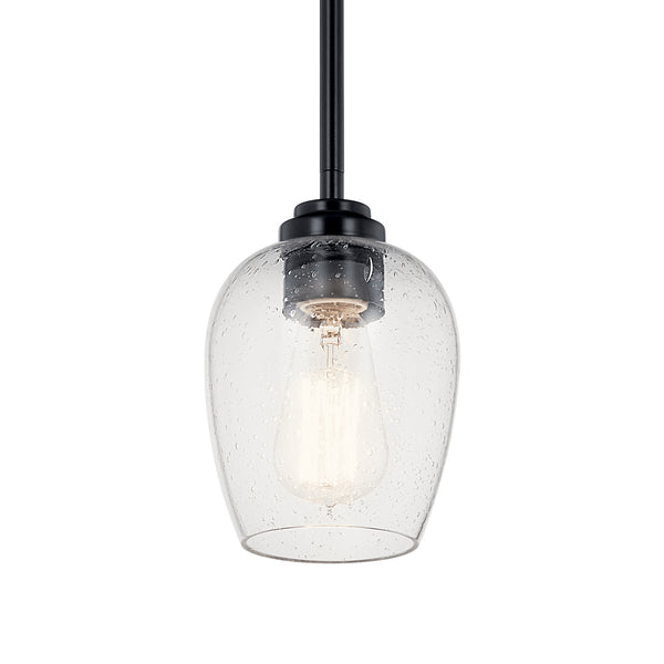 One Light Mini Pendant from the Valserrano Collection in Black Finish by Kichler