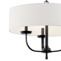 Three Light Chandelier from the Kennewick Collection in Black Finish by Kichler