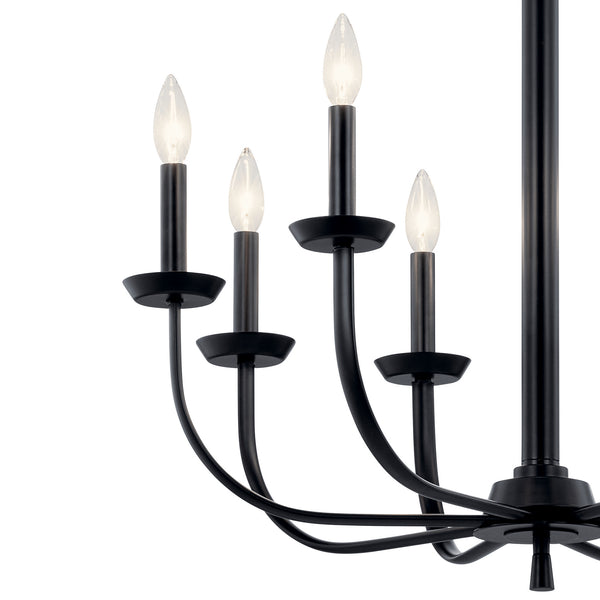 Eight Light Chandelier from the Kennewick Collection in Black Finish by Kichler