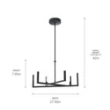 LED Chandelier from the Priam Collection in Matte Black Finish by Kichler