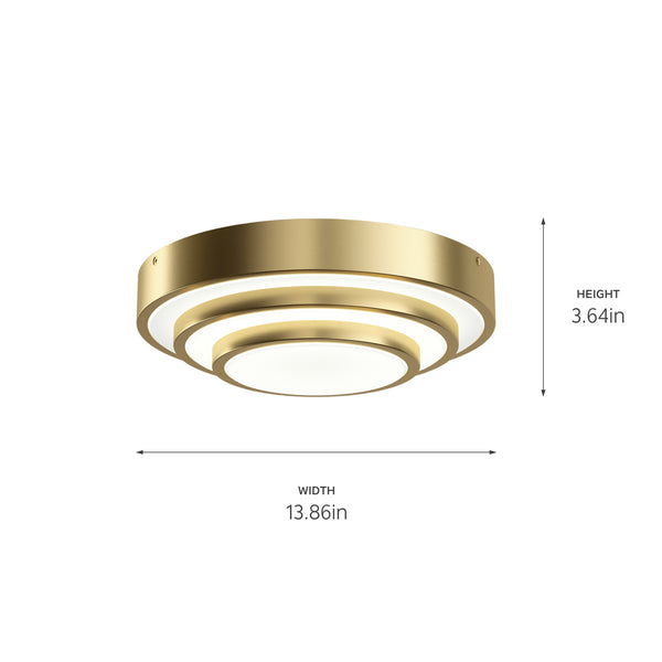 LED Flush Mount from the Dombard Collection in Champagne Gold Finish by Kichler