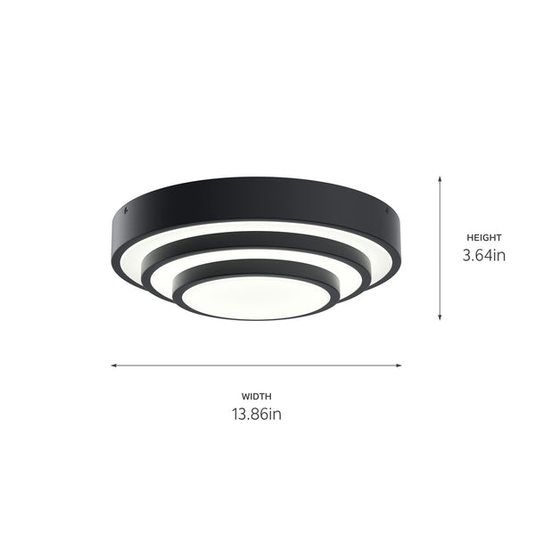 LED Flush Mount from the Dombard Collection in Matte Black Finish by Kichler