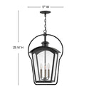 LED Hanging Lantern from the Yale Collection in Black Finish by Hinkley